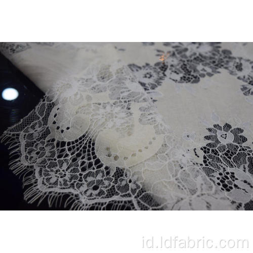 Panel Katun Nylon Cord Lace Fabric